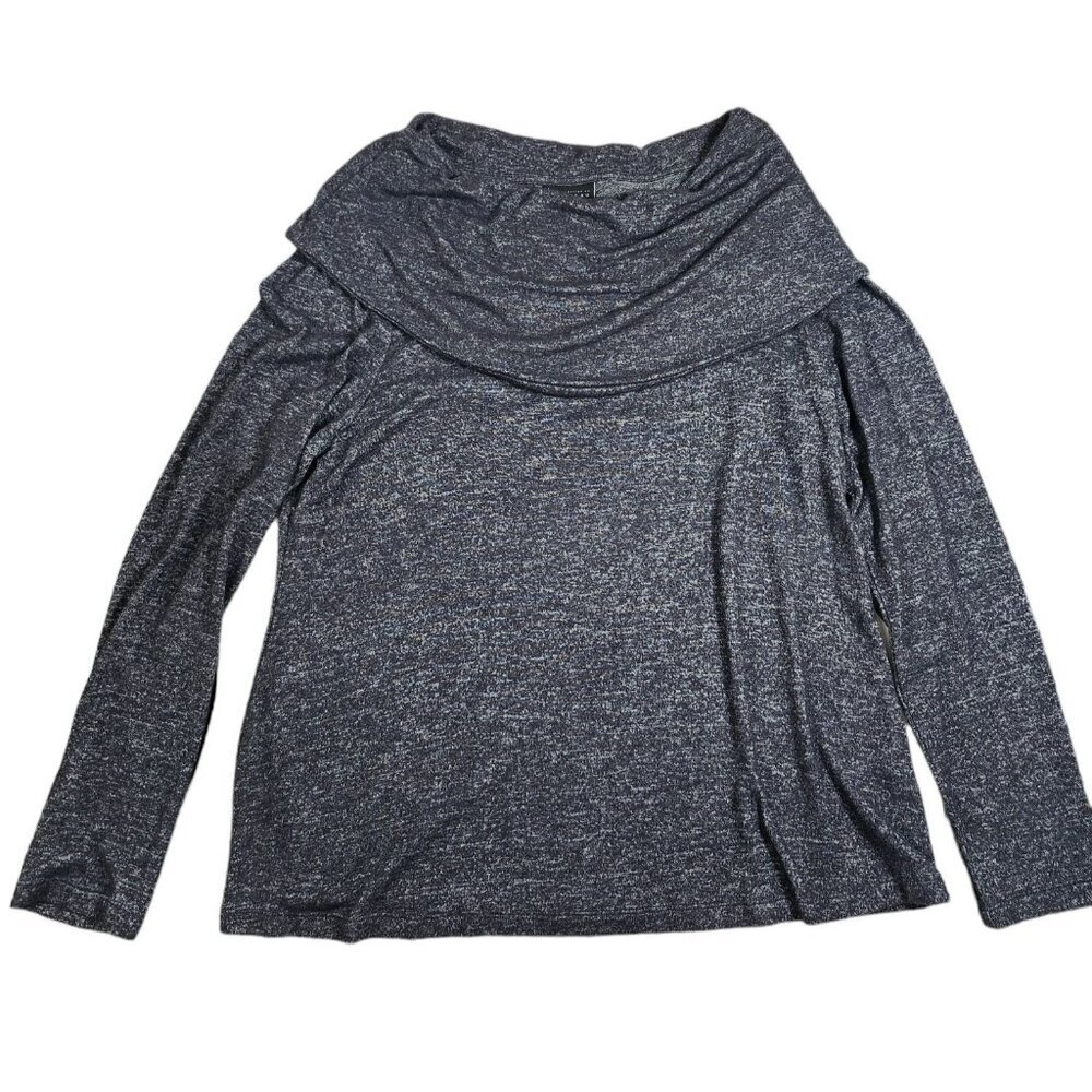 Bobeau Collection Charcoal Gray Heather Cowl Neck Long Sleeve Top XL